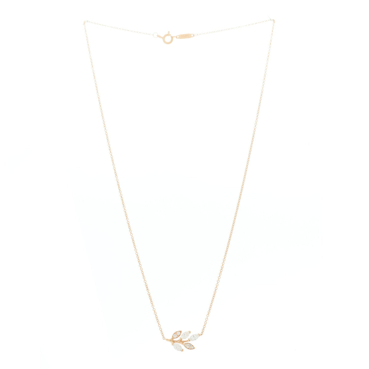 18K Rose Gold Diamond Victoria Vine Pendant Necklace
