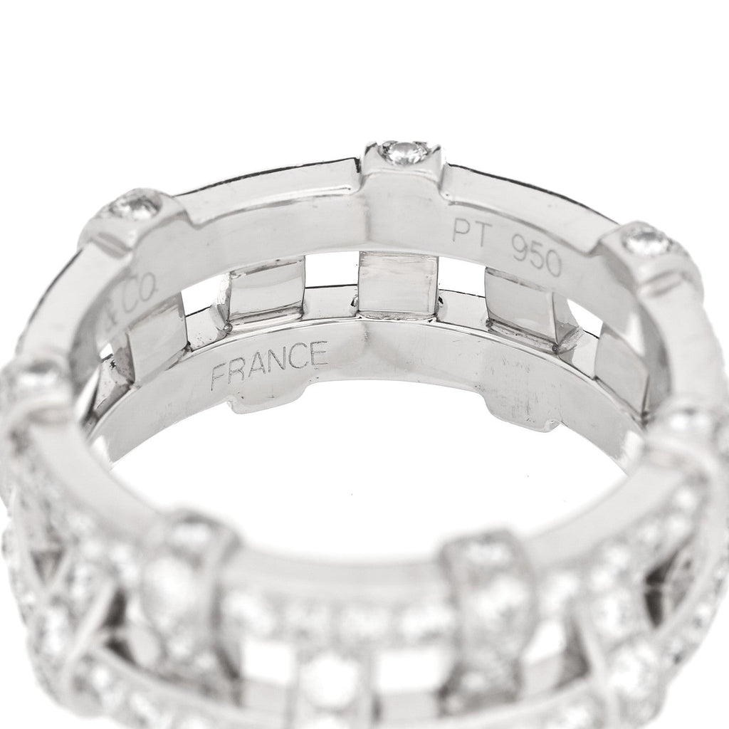 Platinum Diamond Weave Band Ring 50 5.5
