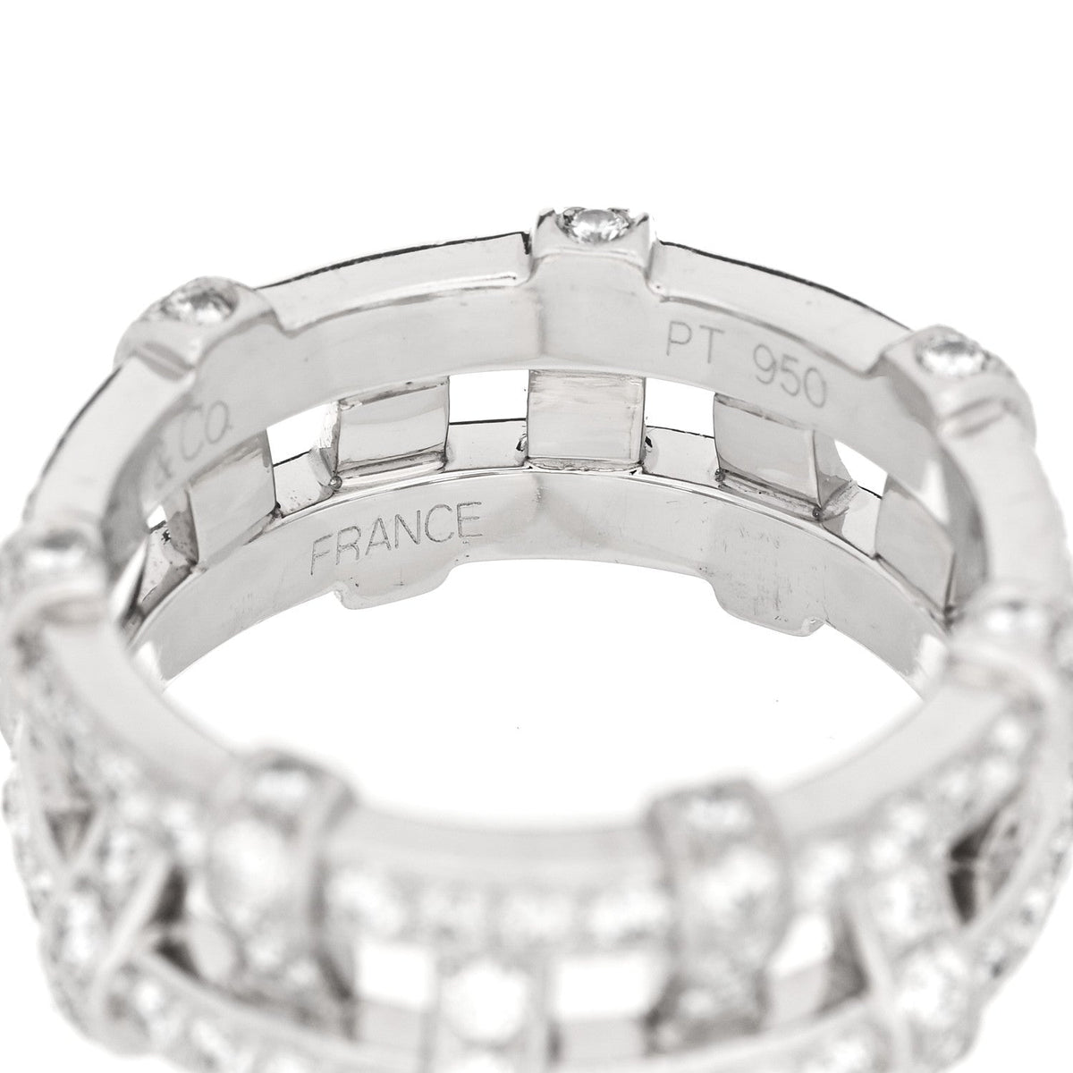 Platinum Diamond Weave Band Ring 50 5.5
