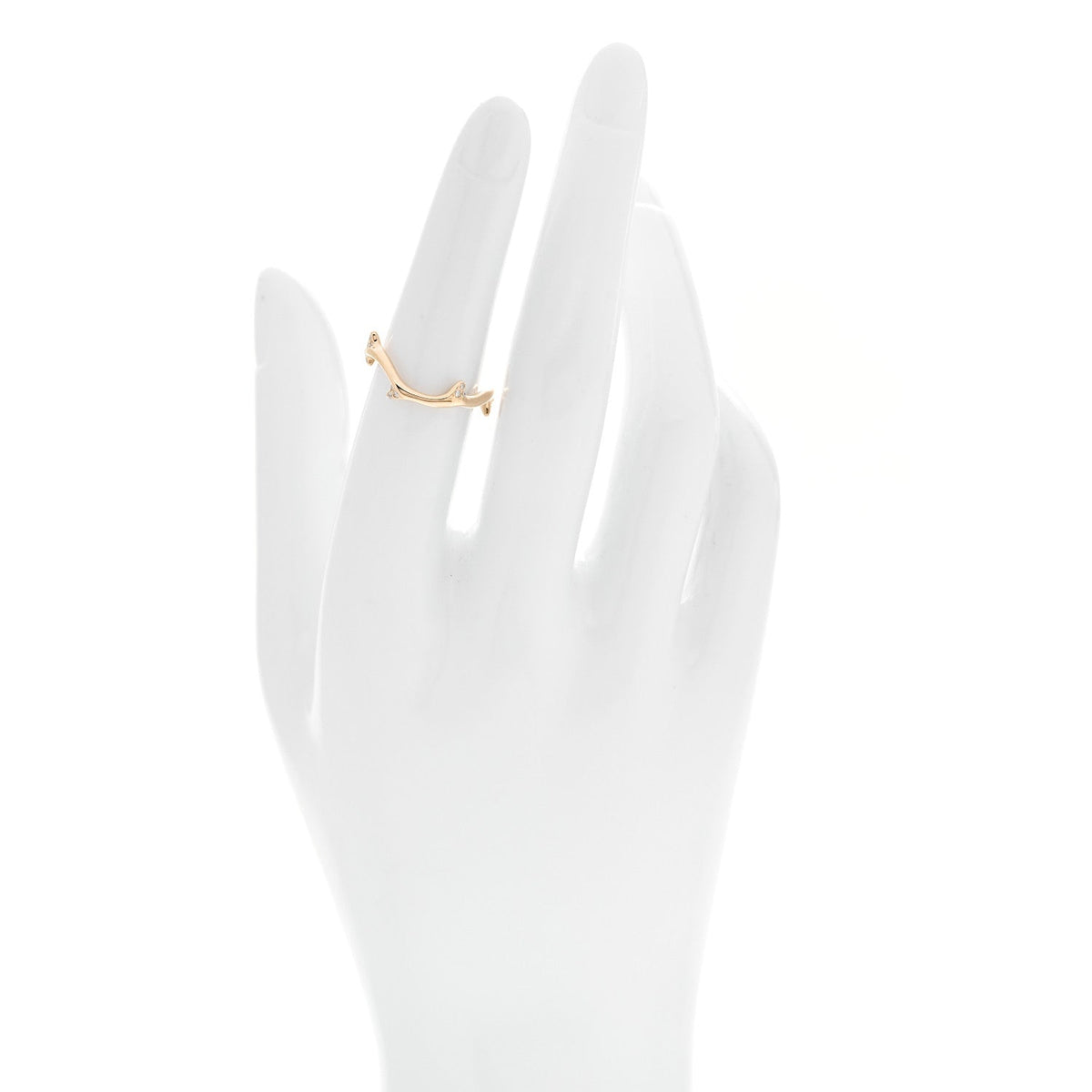 18K Yellow Gold Diamond Bois de Rose Ring 51 5.75