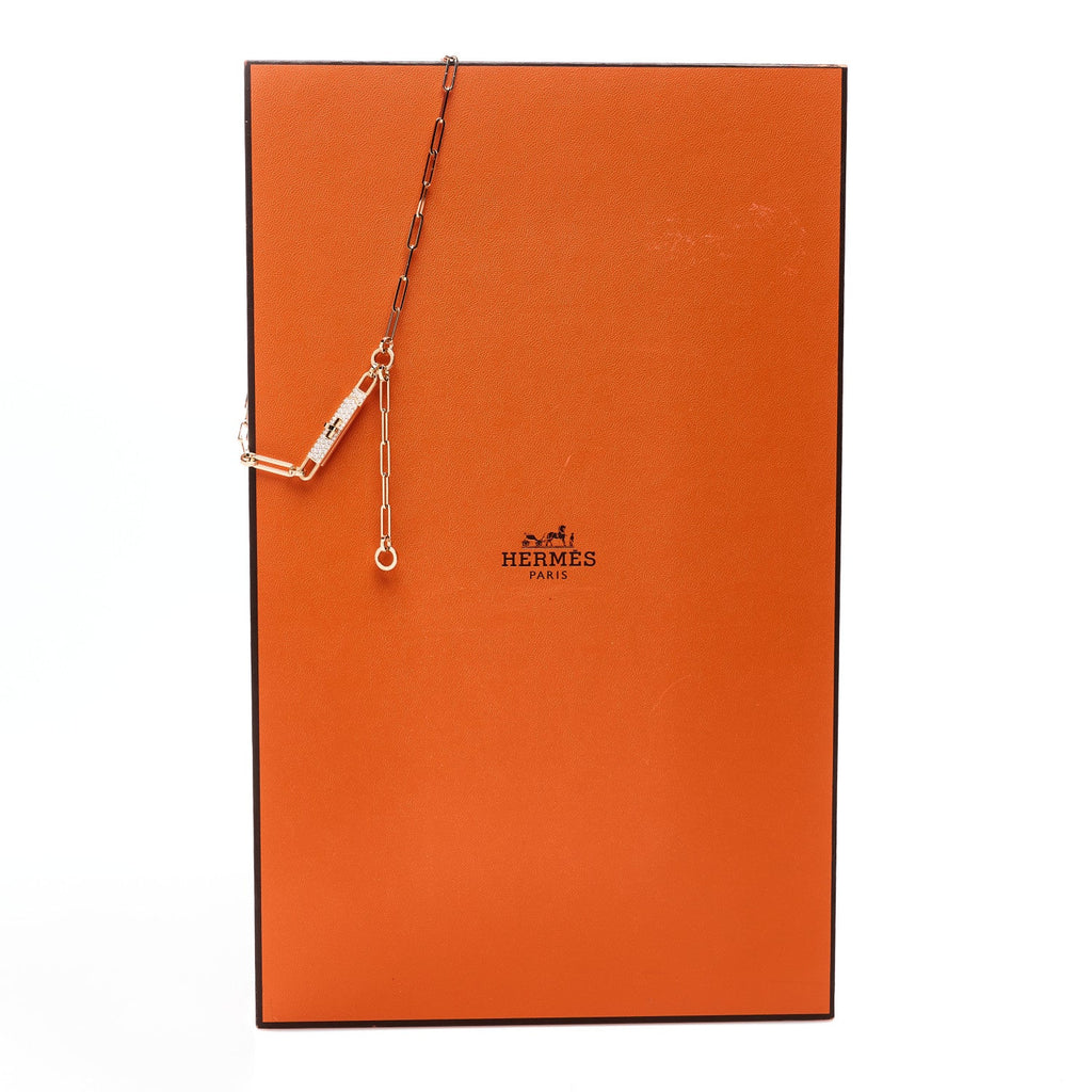 18K Rose Gold Diamond Pave PM Kelly Chaine Lariat Necklace SH