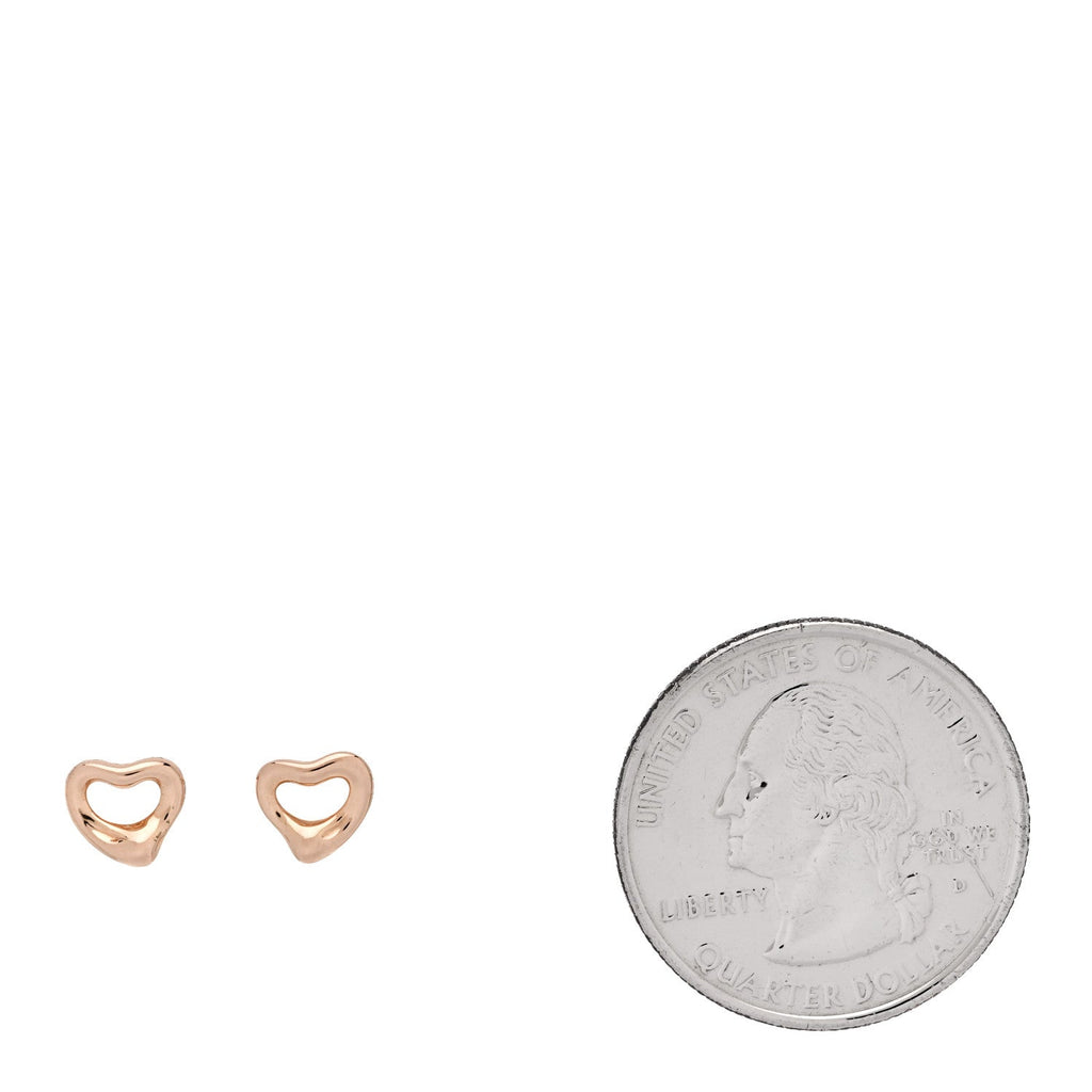 18K Rose Gold 7mm Elsa Peretti Open Heart Earrings