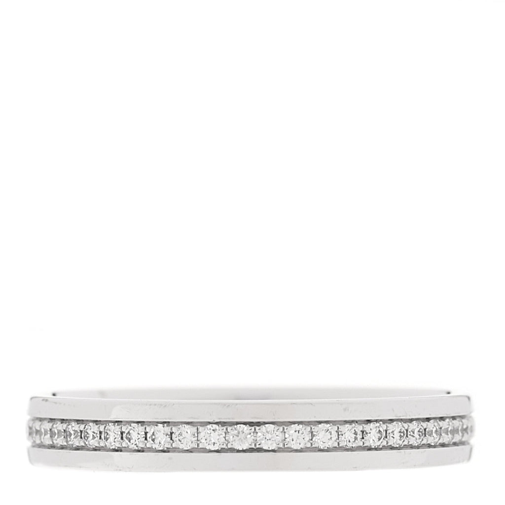 18K White Gold Diamond Metro Wedding Band Ring 52 6