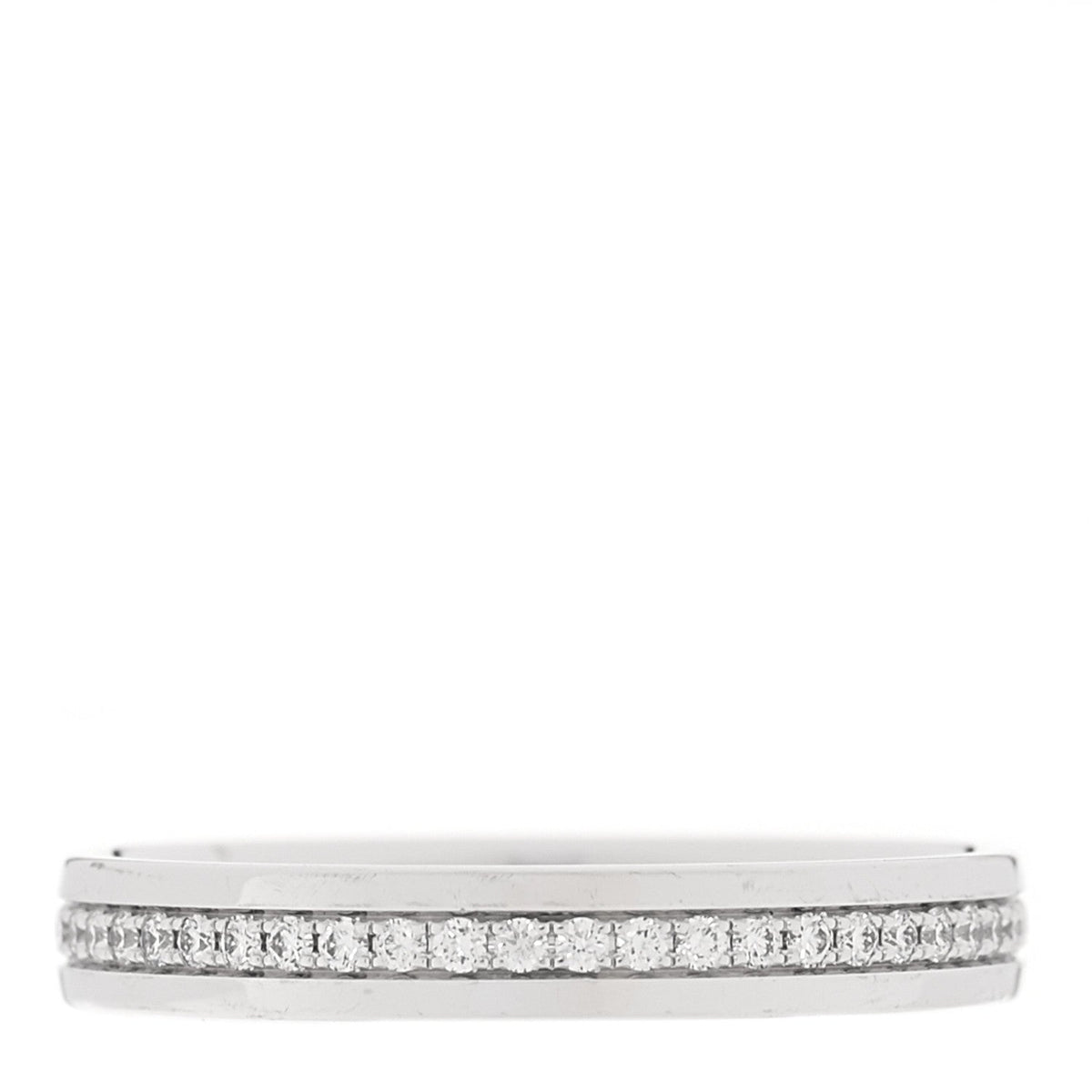 18K White Gold Diamond Metro Wedding Band Ring 52 6