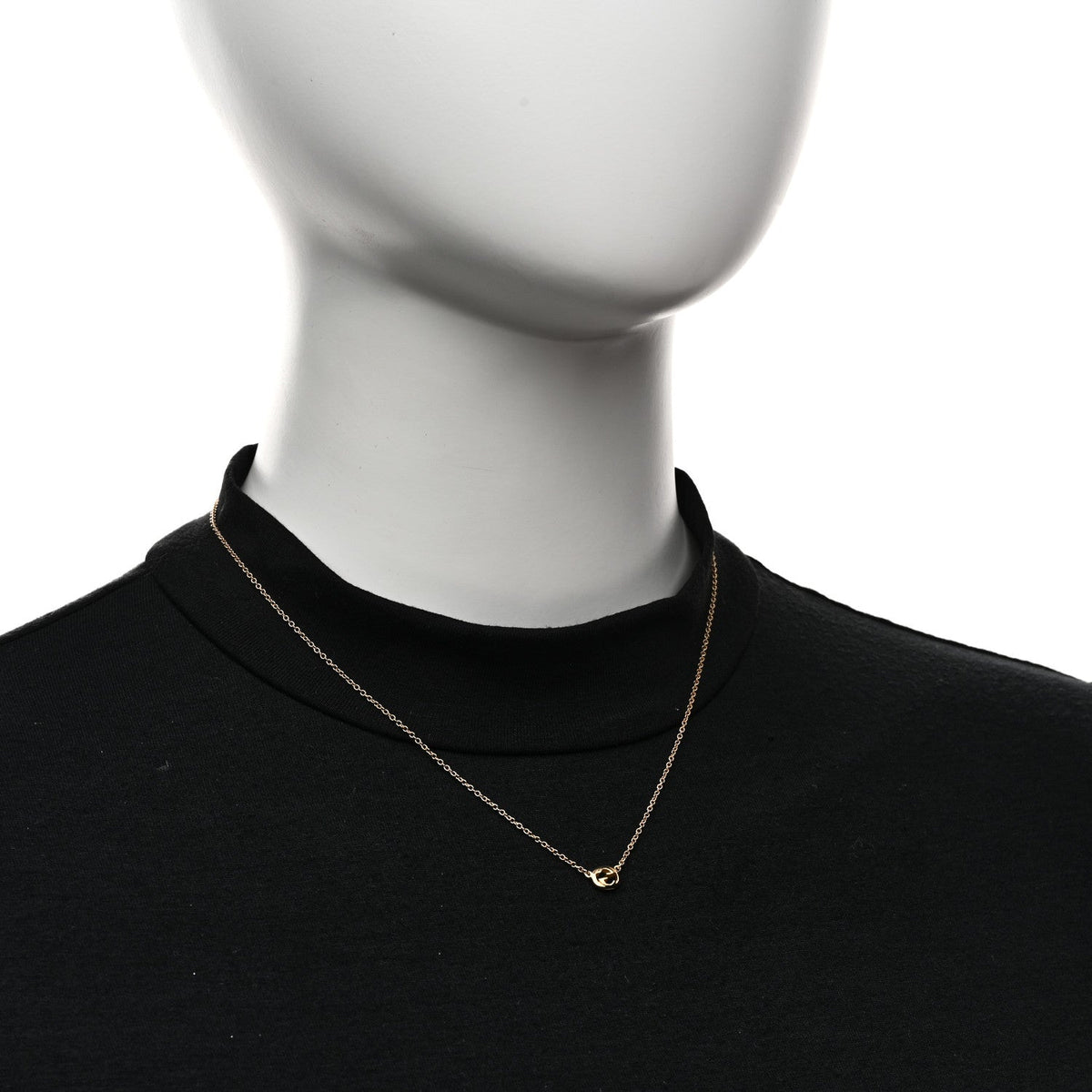 18K Yellow Gold Interlocking Pendant Necklace