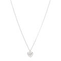18K White Gold Diamond Cut Out Heart Pendant Necklace