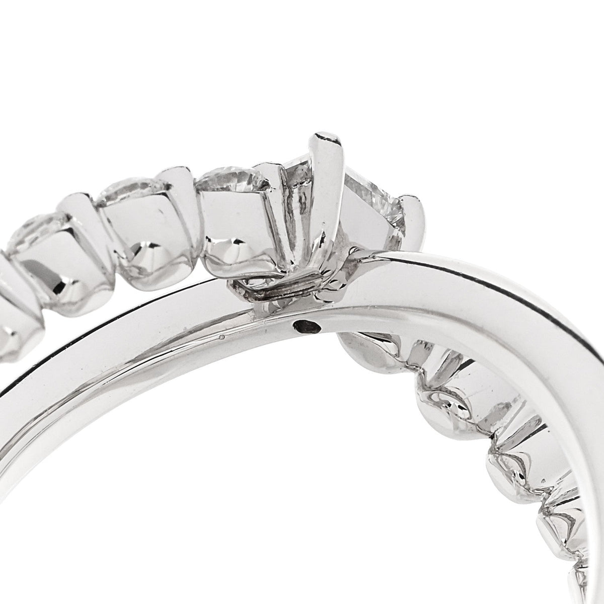 Platinum Diamond .69 Crossover Ring 53 6.5