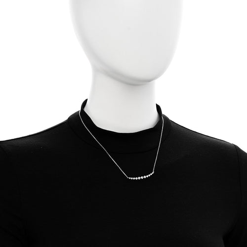 14K White Gold Diamond .80ctw Graduated Station Necklace