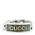 Sterling Silver Enamel Logo Chain Ring 49 4.75 Turquoise