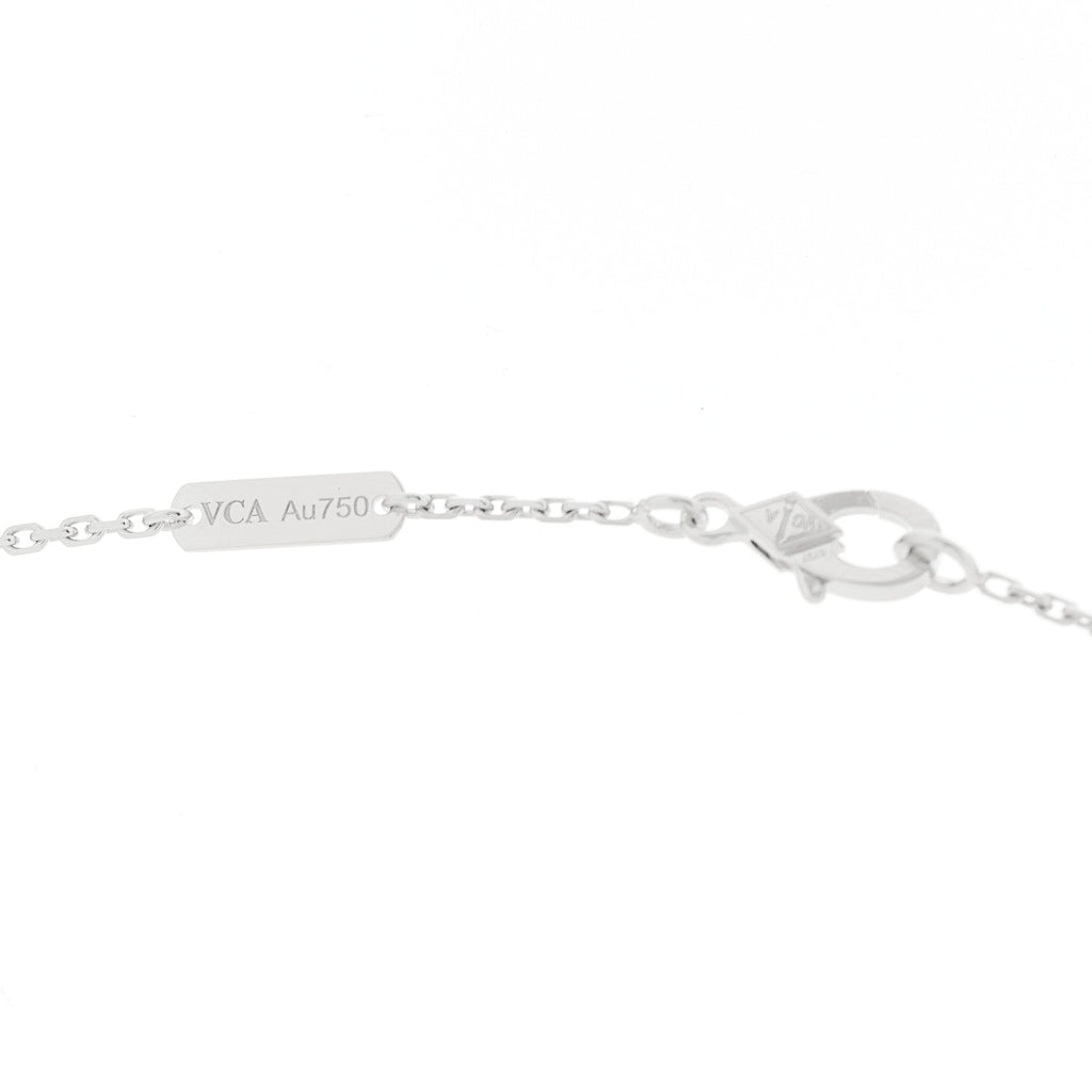 18k White Gold Chalcedony Vintage Alhambra Pendant Necklace