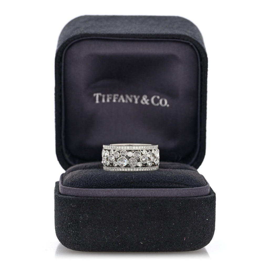 Platinum Diamond Cobblestone Band Ring 57 8