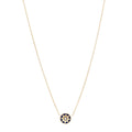 18K Yellow Gold Diamond Lapis Lazuli Rose Des Vents Necklace