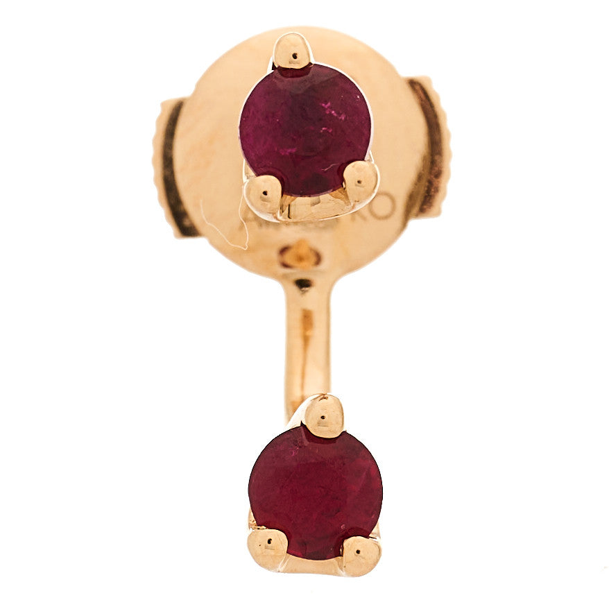 18K Rose Gold Ruby Orbit Earring