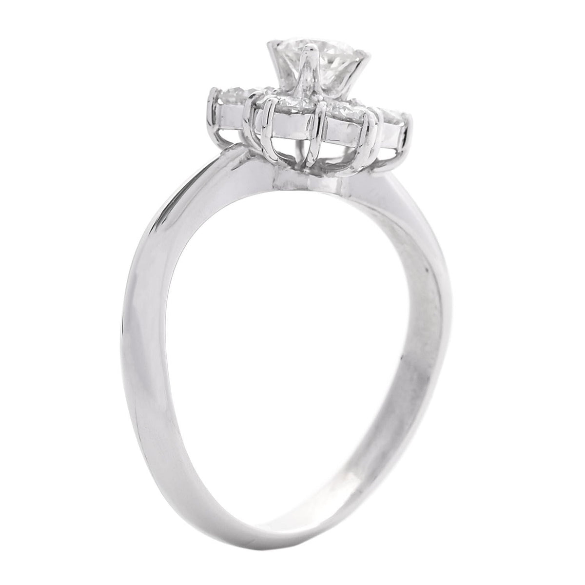 Platinum Diamond 1.02ctw Flower Ring 54 7