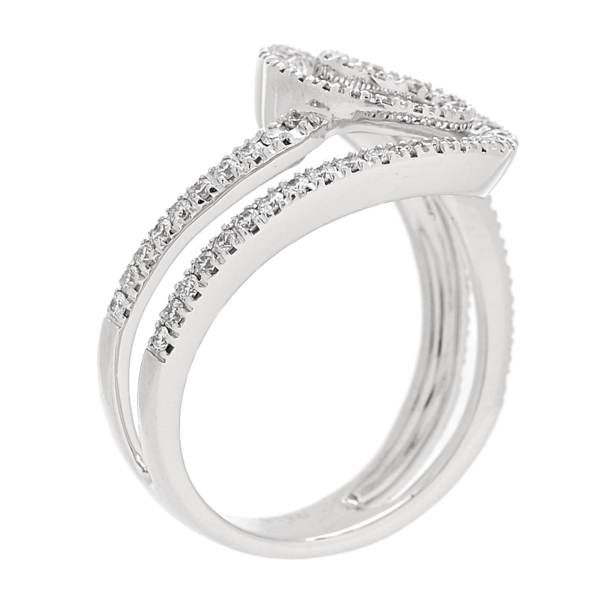 18K White Gold Diamond 1.20ctw Swirl Ring  61 9.5