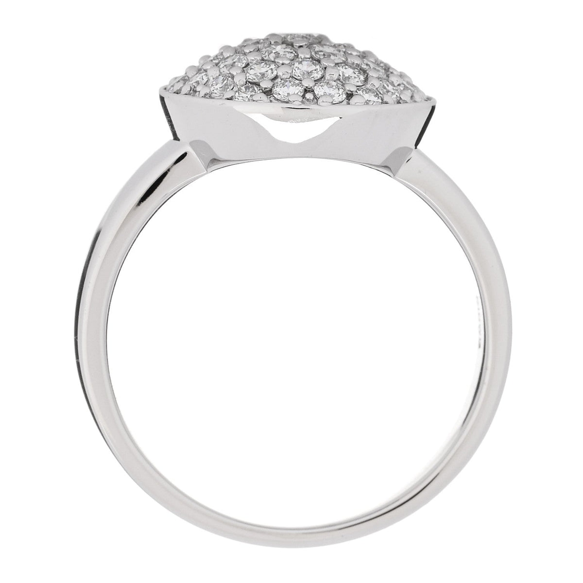 18K White Gold Diamond .60ctw Round Pave Charm Ring  53 6.25