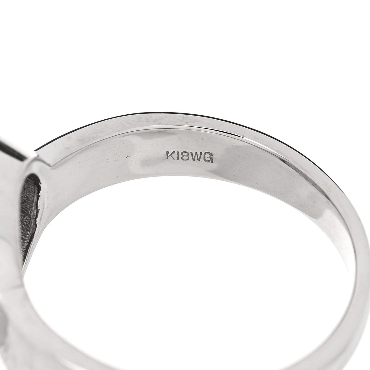 18K White Gold Diamond .60ctw Round Pave Charm Ring  53 6.25