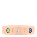 18K Rose Gold Diamond Sapphire Tsavorite Garnet Roman Sorbet Band Ring 49 5
