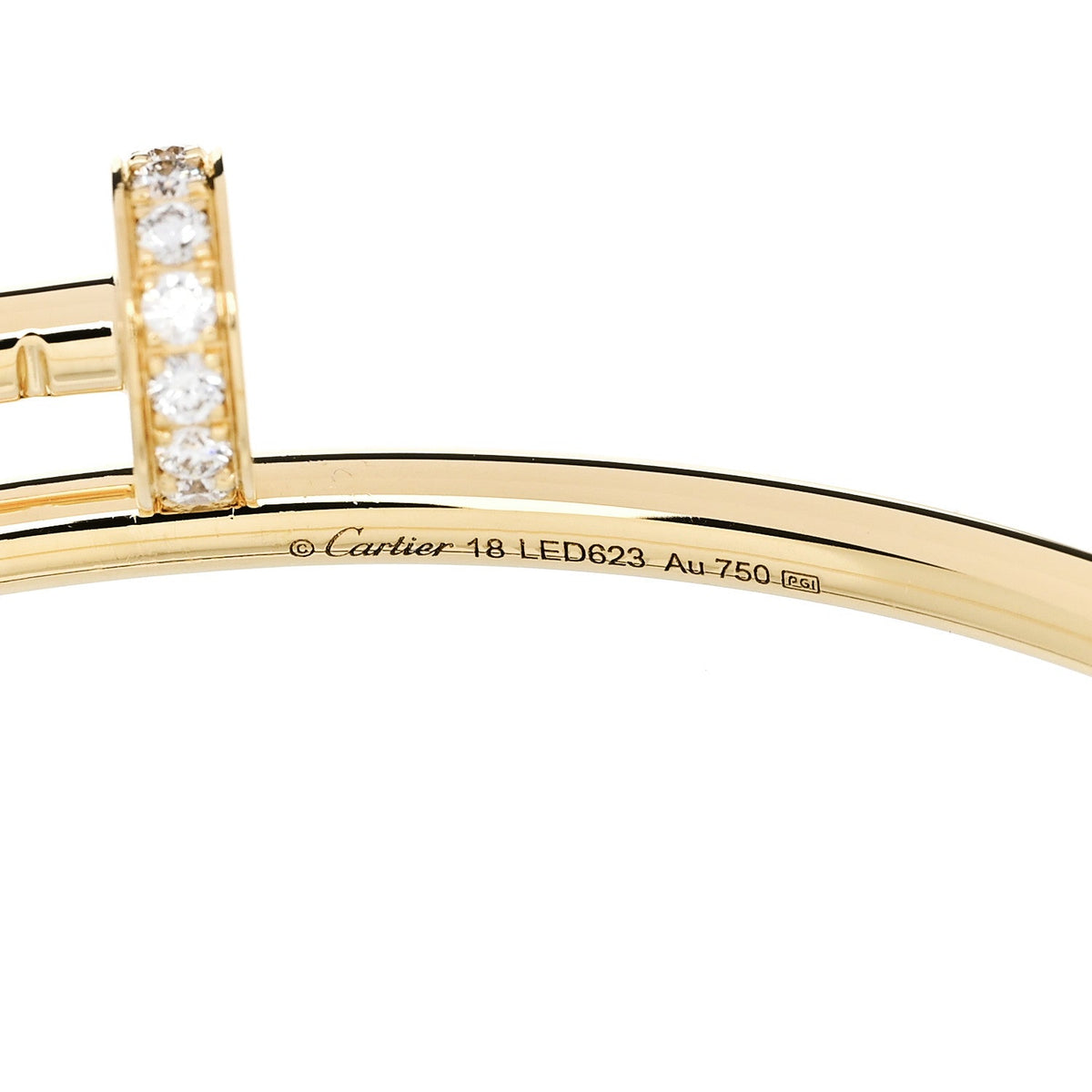18K Yellow Gold Diamond Small Juste Un Clou Bracelet 18