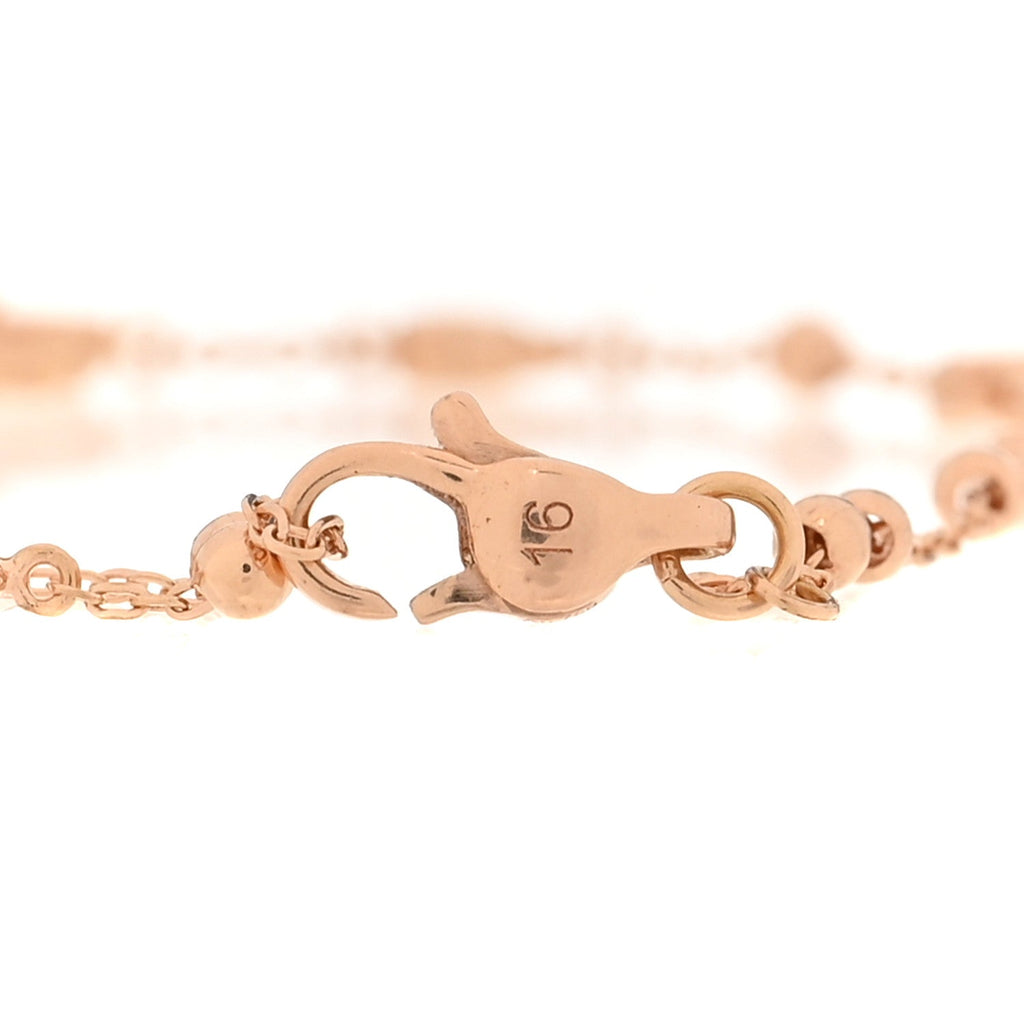 18K Rose Gold Diamond GG Flora Station Bracelet
