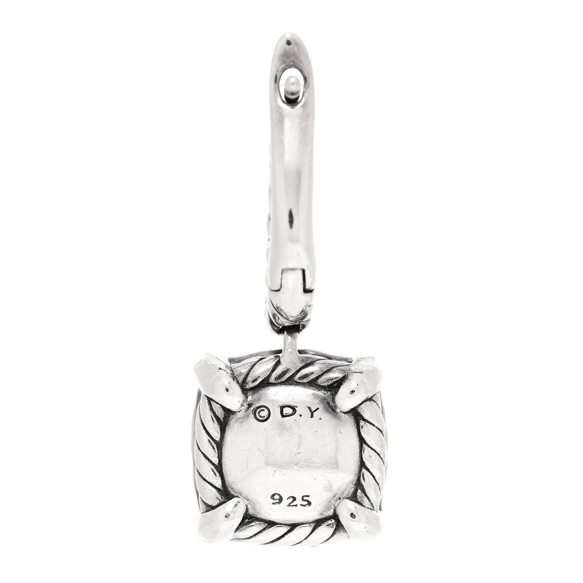 Sterling Silver Diamond 10mm Chatelaine Drop Earrings