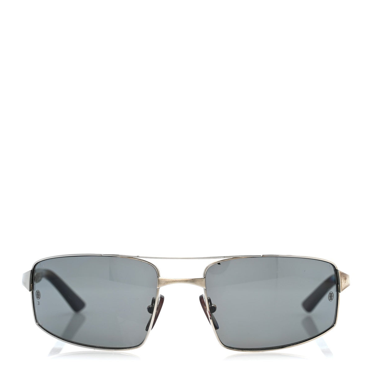 Metal Santos de Cartier Pilot Sunglasses Silver Blue