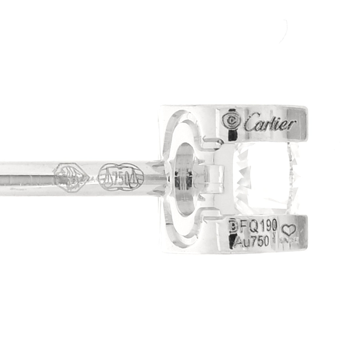 18K White Gold Diamond .46ctw C De Cartier Earrings