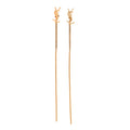 Metal Opyum Threader Earrings Gold