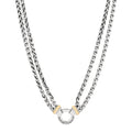 Sterling Silver 18K Yellow Gold 8mm Double Wheat Chain Necklace