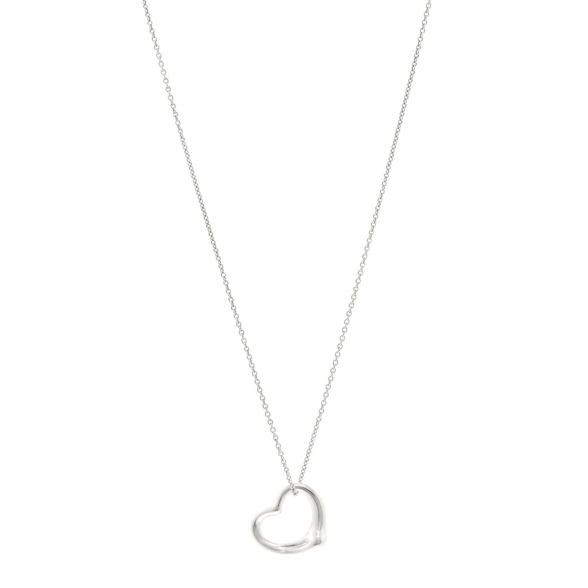Sterling Silver 22mm Elsa Peretti Open Heart Pendant Necklace