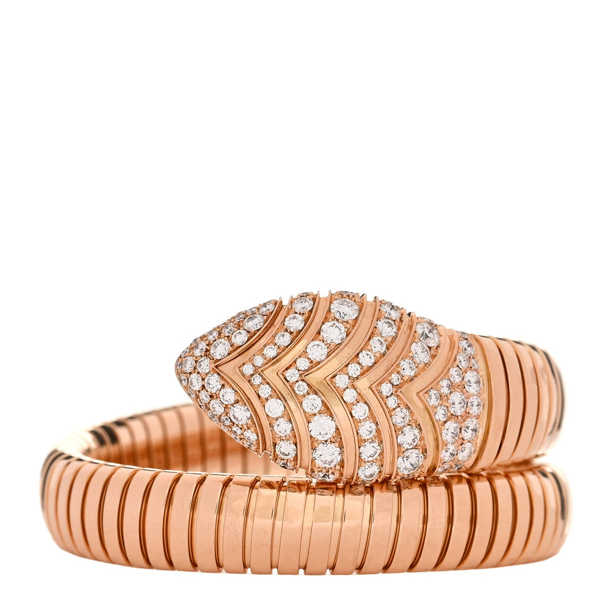 18K Rose Gold Diamond Serpenti Tubogas Bracelet