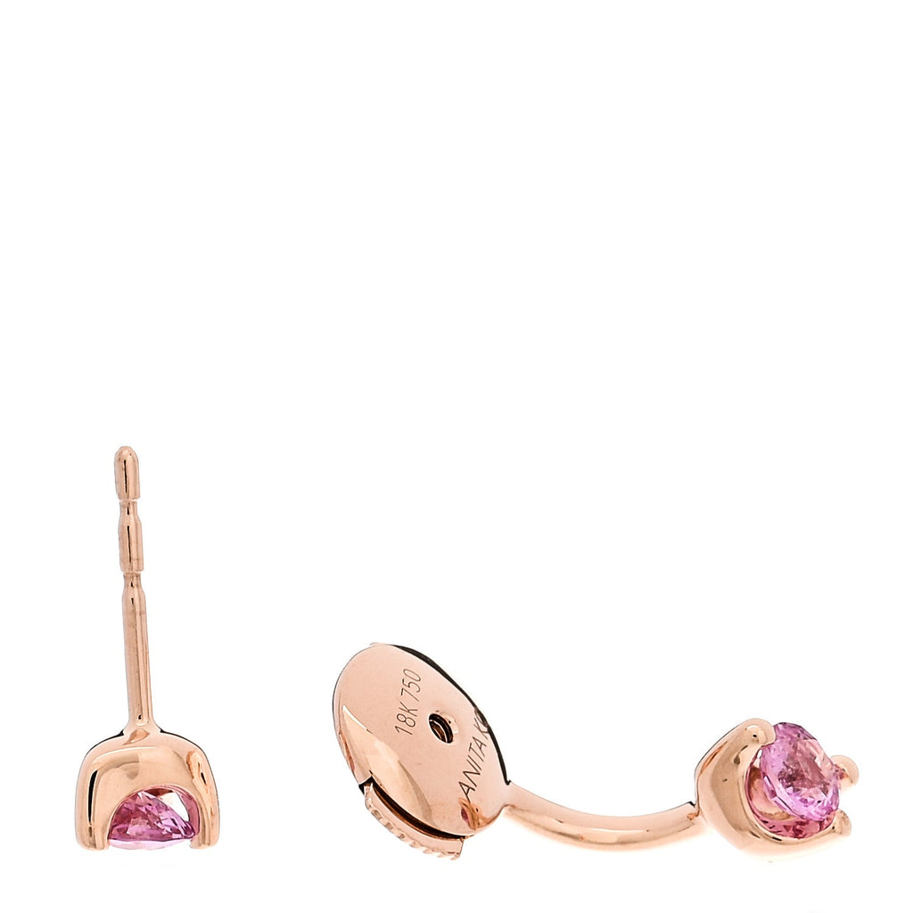 18K Rose Gold Pink Sapphire Orbit Earring