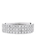 18K White Gold Diamond 1.00ctw Three Row Half Band Ring 54 7