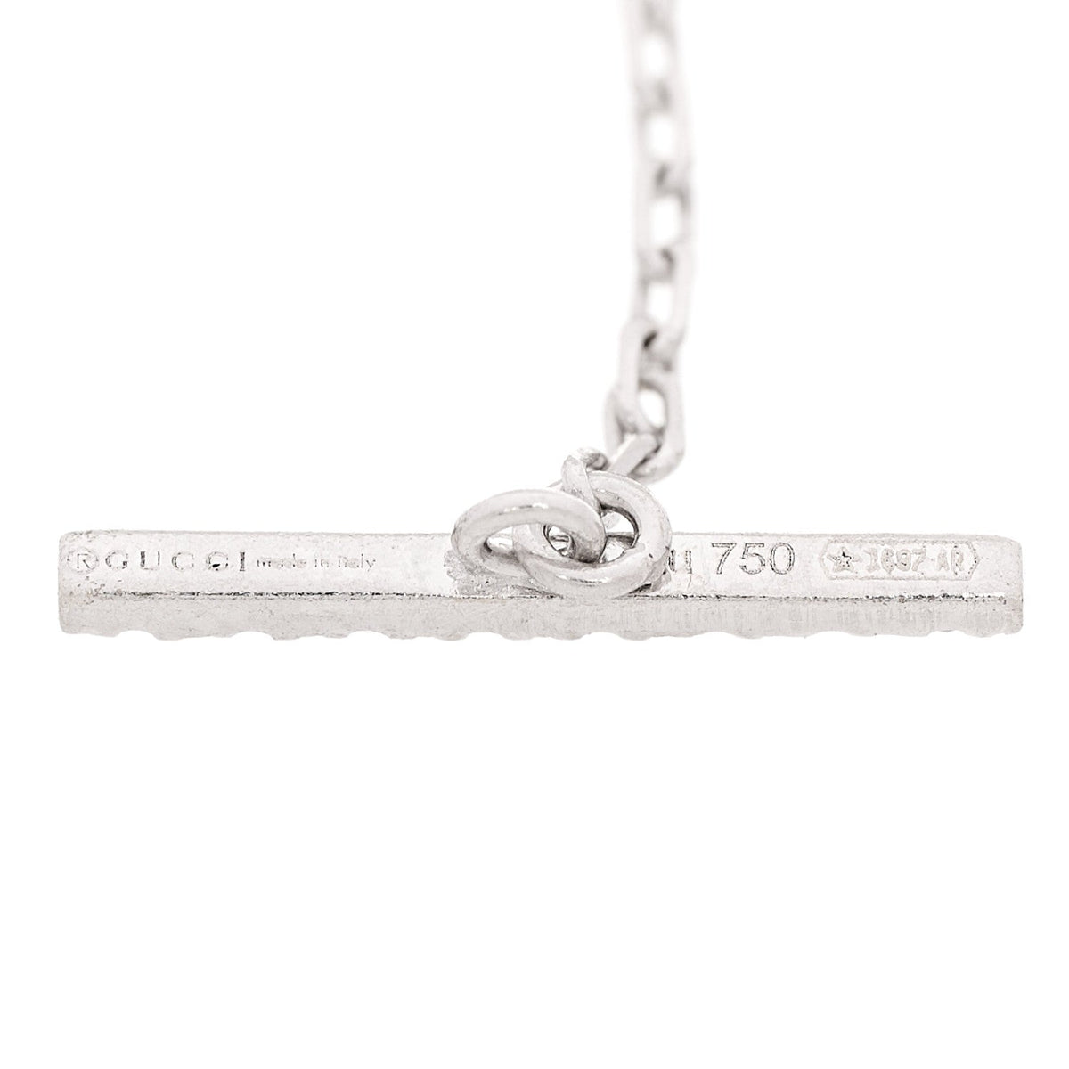 18K White Gold Diamond GG Running Bracelet