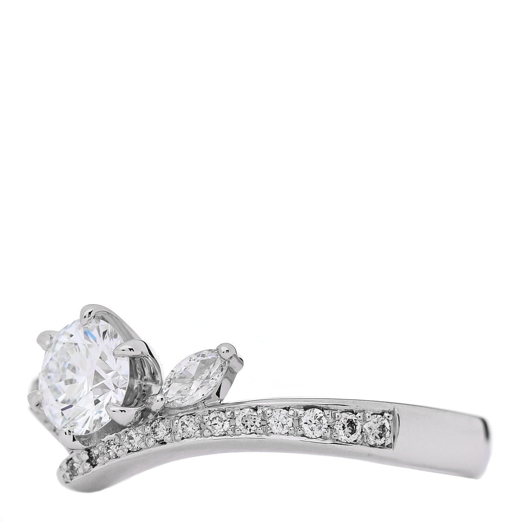Platinum Diamond .50ctw Round Marquise Cut Pave Ring  53 6.5