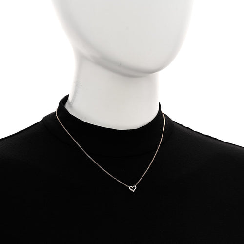 18K Rose Gold Diamond Extra Mini Heart Pendant Necklace