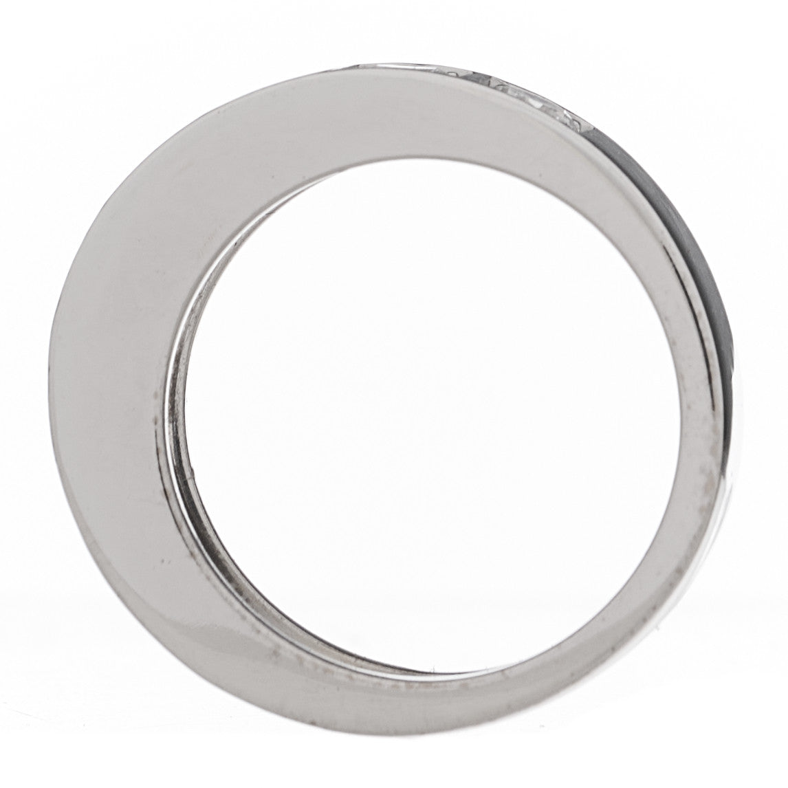 18K White Gold Diamond Tectonic Band Ring 53 6.5