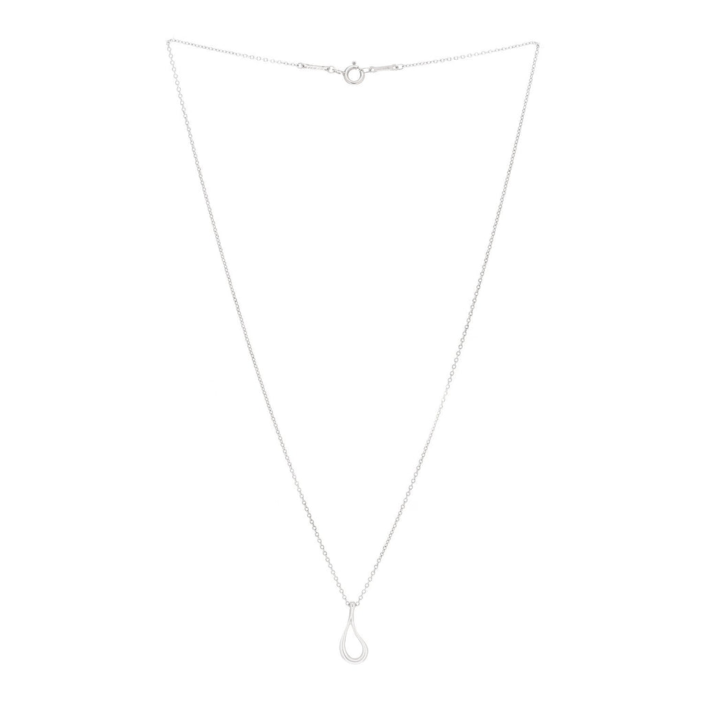Sterling Silver Elsa Peretti Open Tear Drop Pendant Necklace