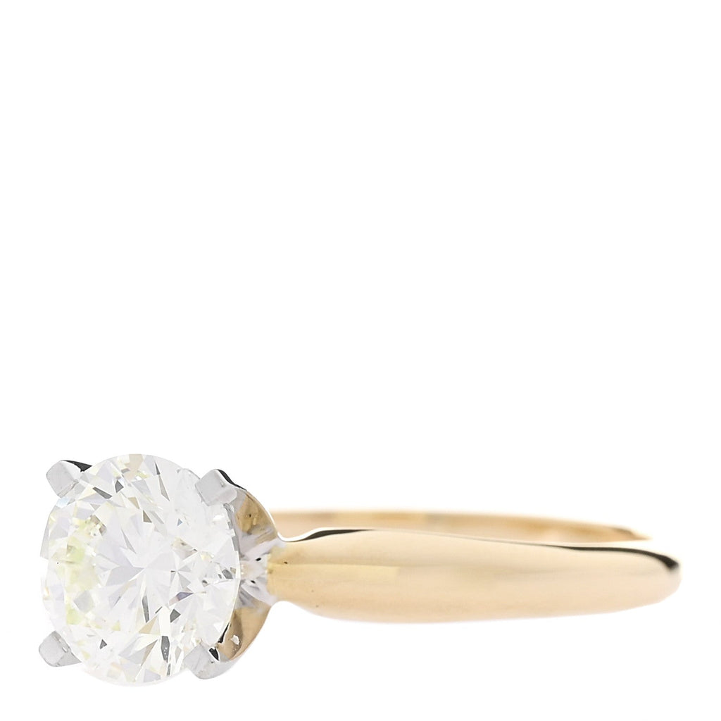 14K Yellow White Gold Diamond 1.49ct Solitaire Engagement Ring 54 7
