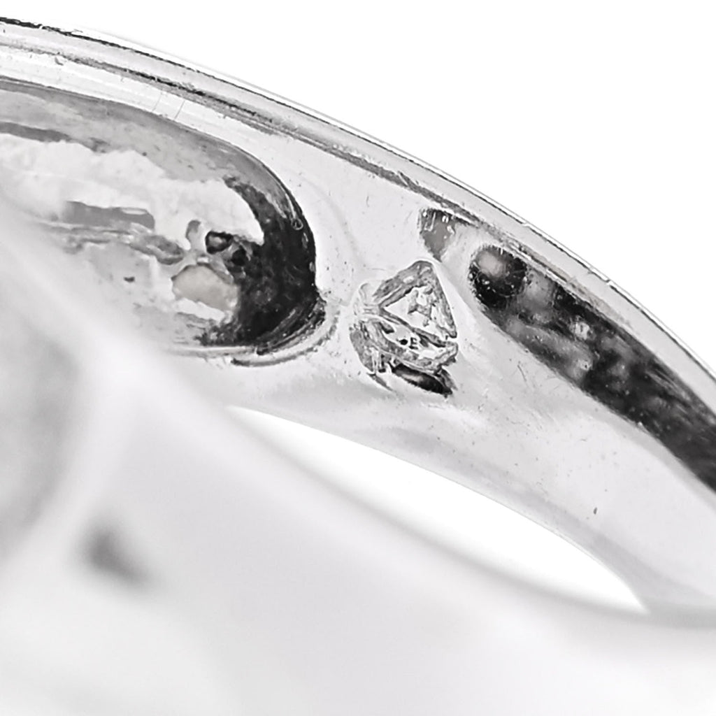 14K White Gold Diamond Gold Black Cultured Pearl .45ctw Bypass Ring 56 7.5