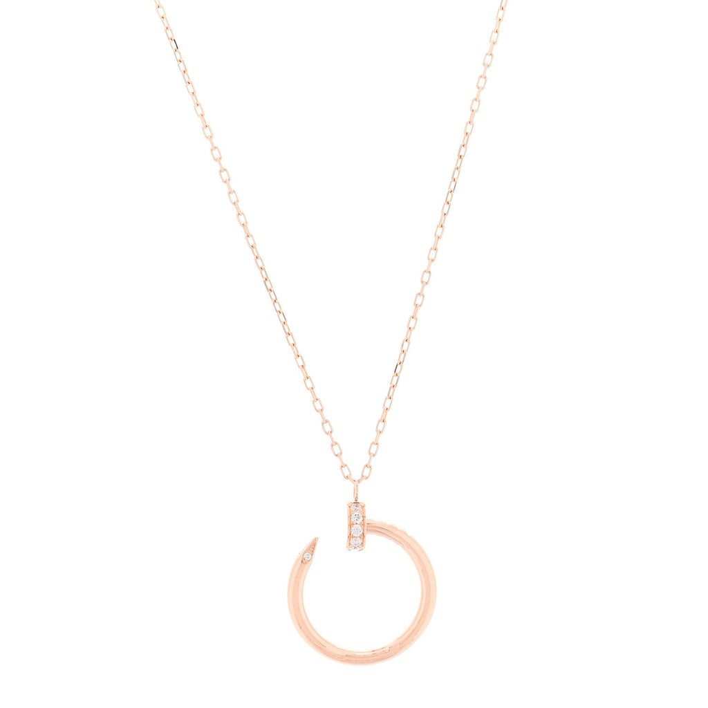 18K Pink Gold Diamond Juste Un Clou Pendant Necklace