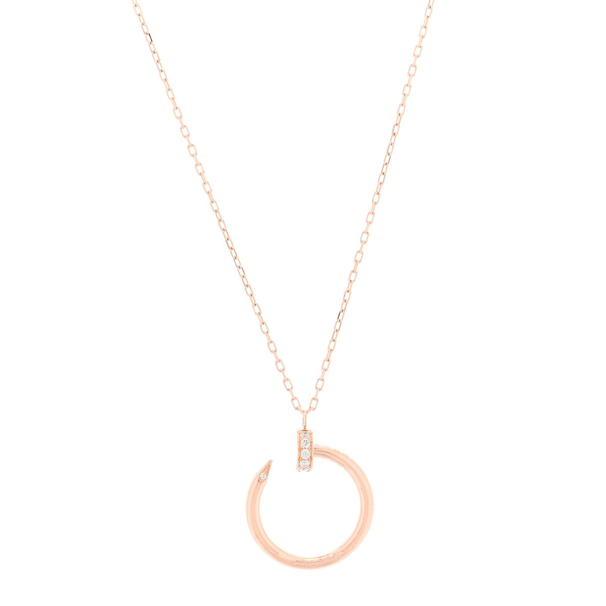18K Pink Gold Diamond Juste Un Clou Pendant Necklace
