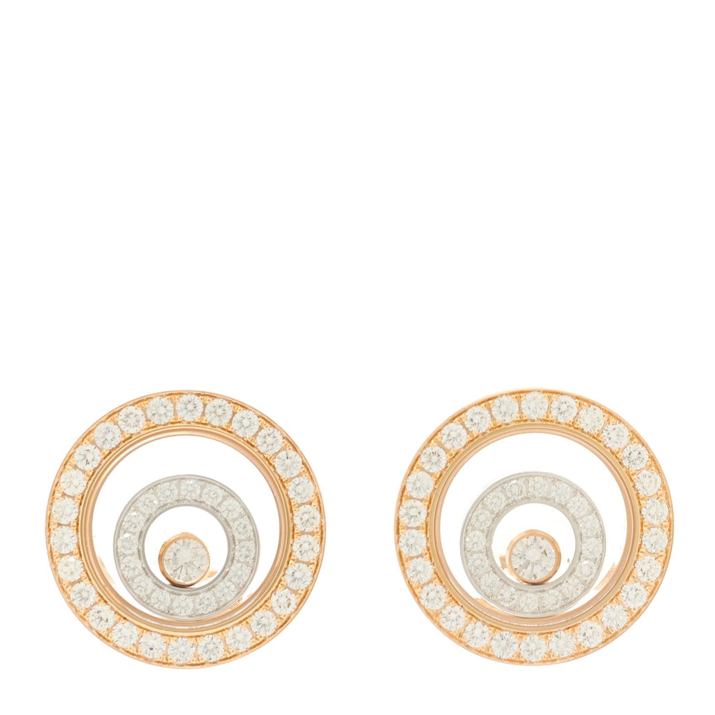 18K Rose White Gold Diamond Happy Spirit Pave Earrings