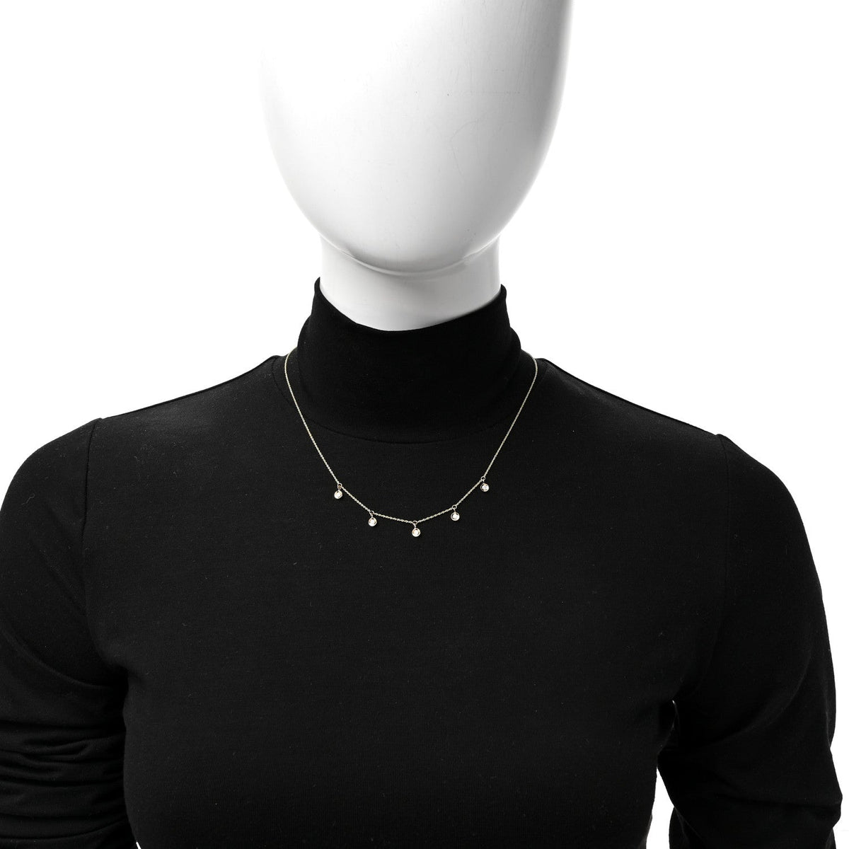 18K Yellow Gold Diamond Diamonds By The Inch Dangling Five Station Necklace