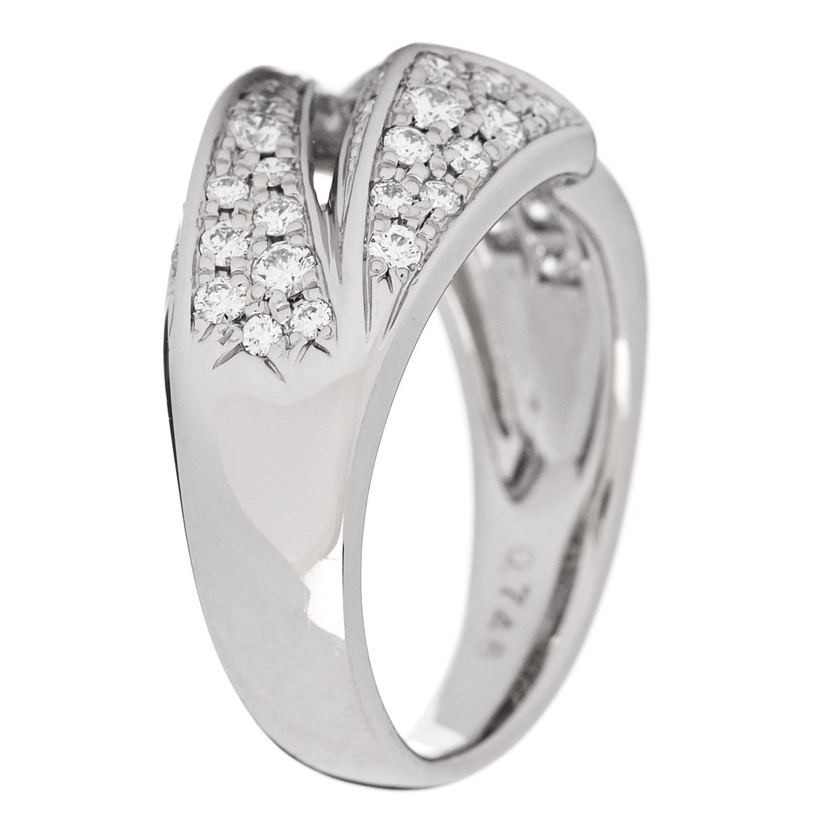 Platinum Diamond .74ctw Geometric Open Band Ring 54 6.75