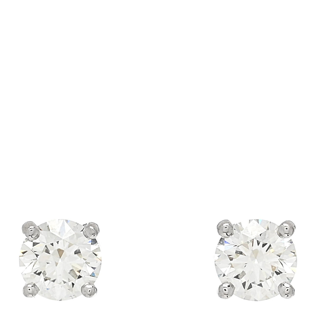 Platinum Diamond 1.42ctw Round Solitaire Earrings