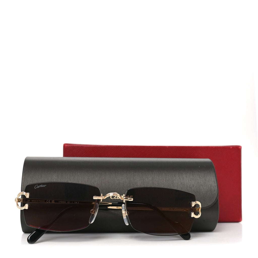 Metal Classic C Rimless Sunglasses CT0550S Gold