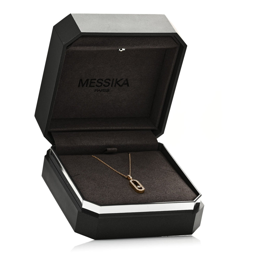 18K Yellow Gold Diamond LM Move Uno Pave Pendant Necklace
