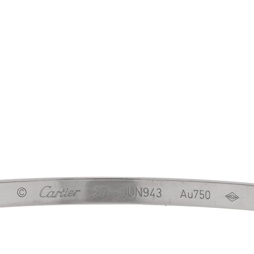 18K White Gold Small LOVE Bracelet 20