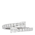 18K White Gold Diamond Duet Wraparound Ring 49 4.75